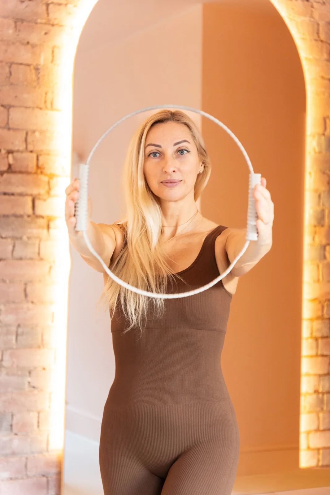 Olga Savkina with a Pilates ring